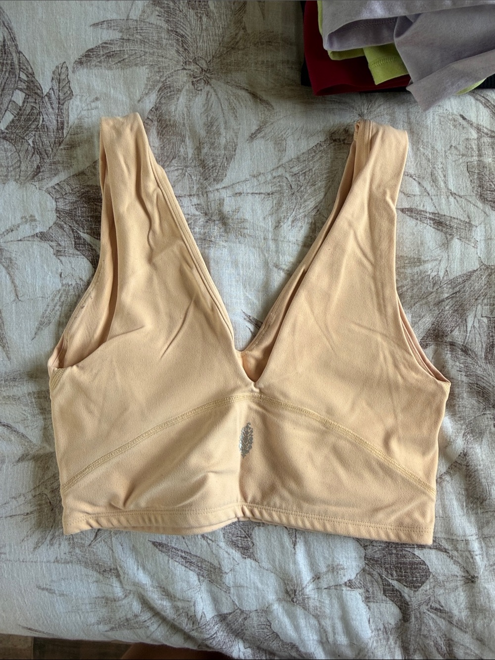 FP Movement by Free People Peach V-Neck Seamless Sports Bralette